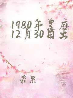 1980年农历12月30日出生八字