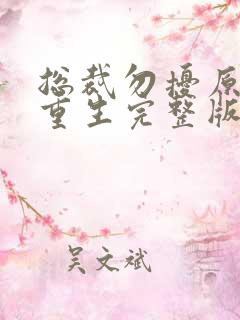 总裁勿扰原配已重生完整版