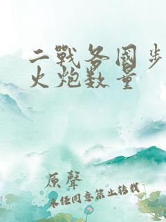 二战各国步兵师火炮数量