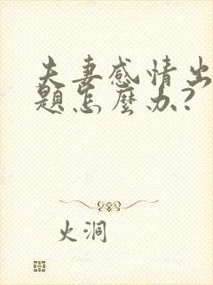 夫妻感情出现问题怎么办?