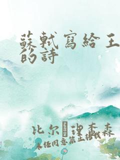 苏轼写给王安石的诗