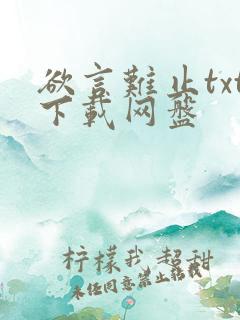 欲言难止txt下载网盘