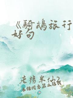 《骑鹅旅行记》好句