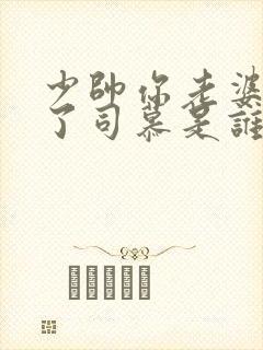少帅你老婆又跑了司慕是谁