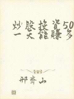 炒股投资500一天能赚多少