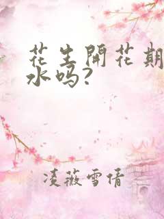 花生开花期能浇水吗?