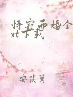 恃宠而婚全本txt下载
