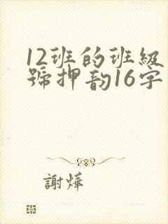 12班的班级口号押韵16字