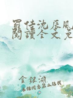 罗佳沈辰风小说阅读全文免费阅读