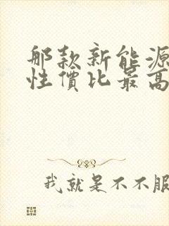 那款新能源汽车性价比最高