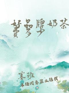 好品牌奶茶加盟费多少