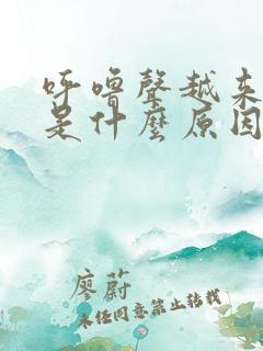 呼噜声越来越大是什么原因