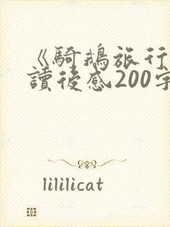 《骑鹅旅行记》读后感200字左右