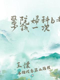 医院妇科b超多少钱一次