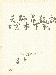 天师寻龙诀txt完本下载