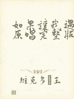 如果让我遇见你原唱完整版