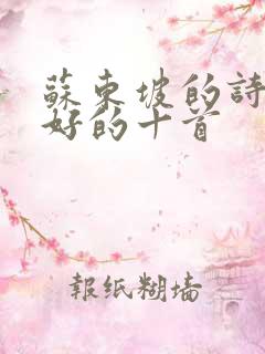 苏东坡的诗词最好的十首