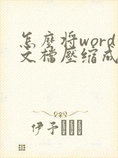 怎么将word文档压缩成压缩包