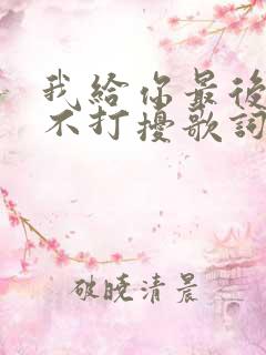 我给你最后的爱不打扰歌词