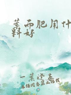叶面肥用什么肥料好