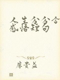 人生分分合合的感悟短句