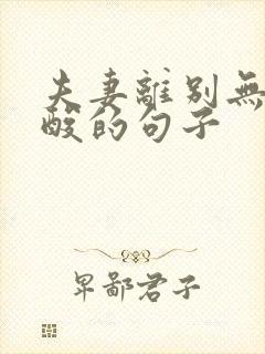 夫妻离别无奈心酸的句子