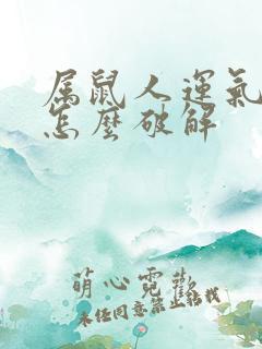 属鼠人运气不好怎么破解
