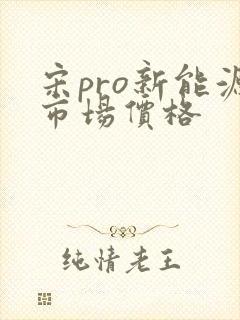 宋pro新能源市场价格