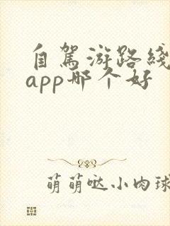 自驾游路线规划app哪个好