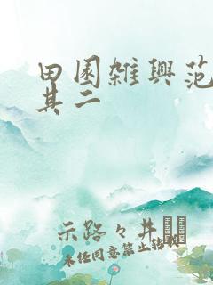 田园杂兴范成大其二