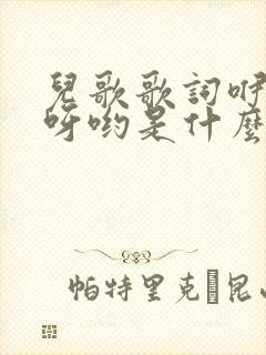 儿歌歌词咿呀咿呀哟是什么歌