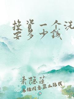 投资一个洗衣店要多少钱
