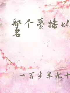 哪个台播以法之名