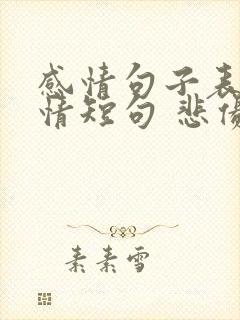 感情句子表达心情短句 悲伤