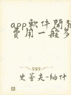 app软件开发费用一般多少钱
