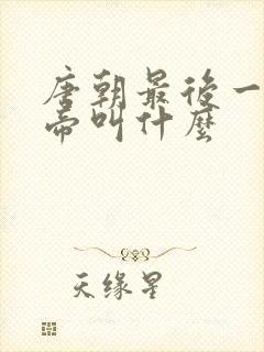 唐朝最后一位皇帝叫什么