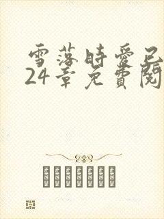 雪落时爱已落幕24章免费阅读