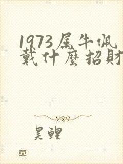 1973属牛佩戴什么招财转运