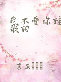 我不爱你谁爱你歌词
