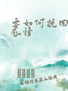 要如何挽回一段感情