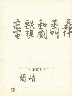 宋轶和丞磊演的电视剧叫什么