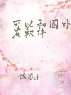 可以和国外人交友软件