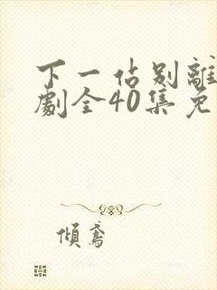 下一站别离电视剧全40集免费观看