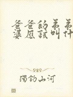 爸爸的弟弟的老婆应该叫什么