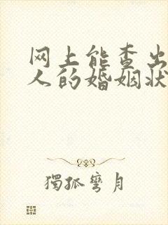 网上能查出一个人的婚姻状况吗