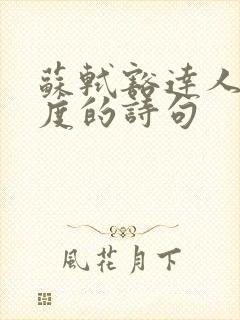 苏轼豁达人生态度的诗句