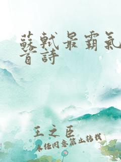 苏轼最霸气的十首诗