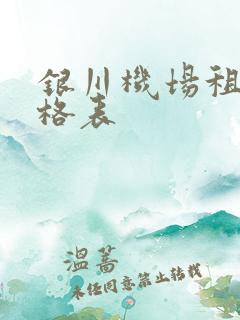 银川机场租车价格表