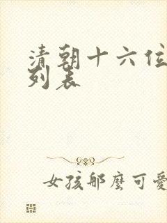 清朝十六位皇帝列表 清朝十六位皇帝列表