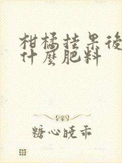 柑橘挂果后该施什么肥料